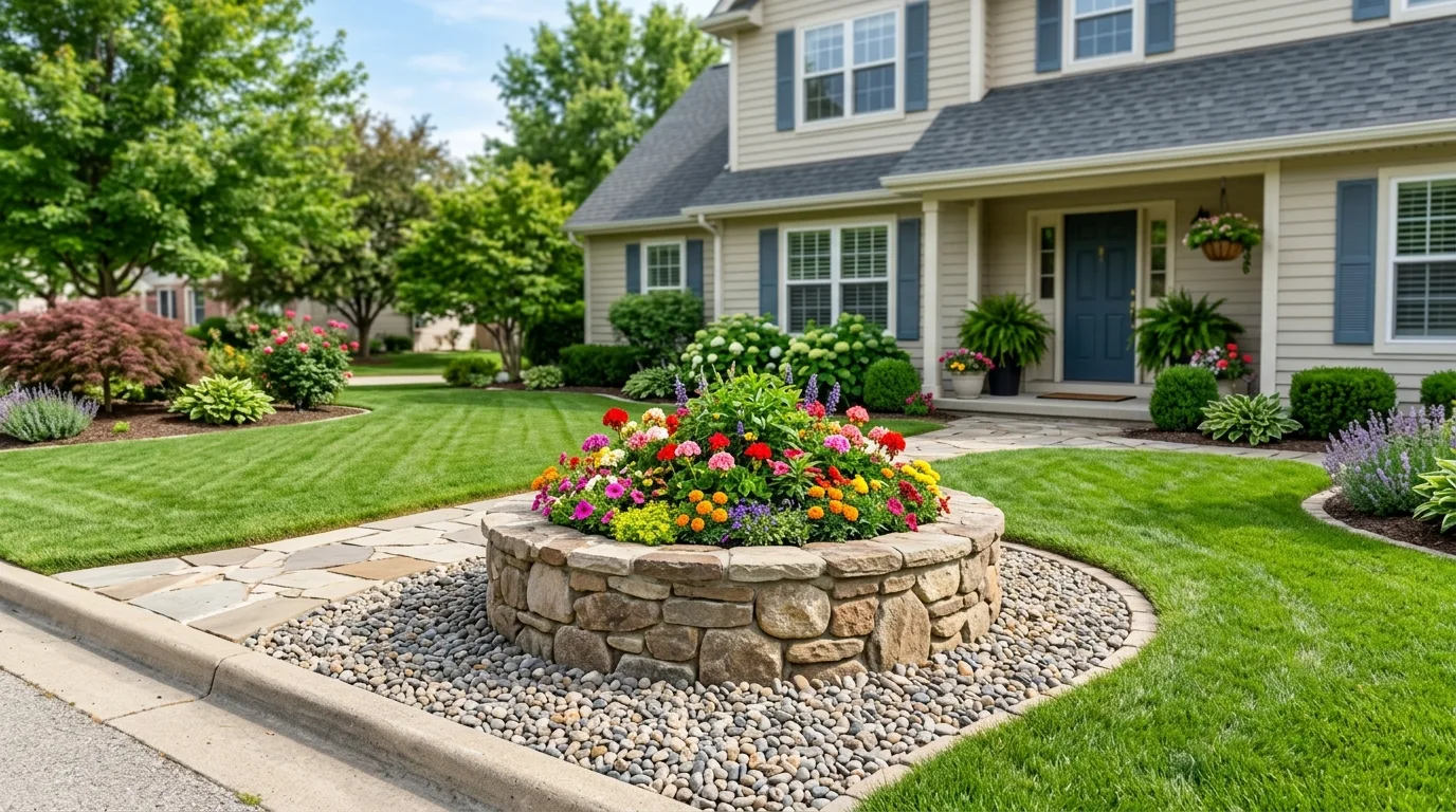 15 Stunning Front Yard Landscaping Ideas with Rocks and Stones idea 14