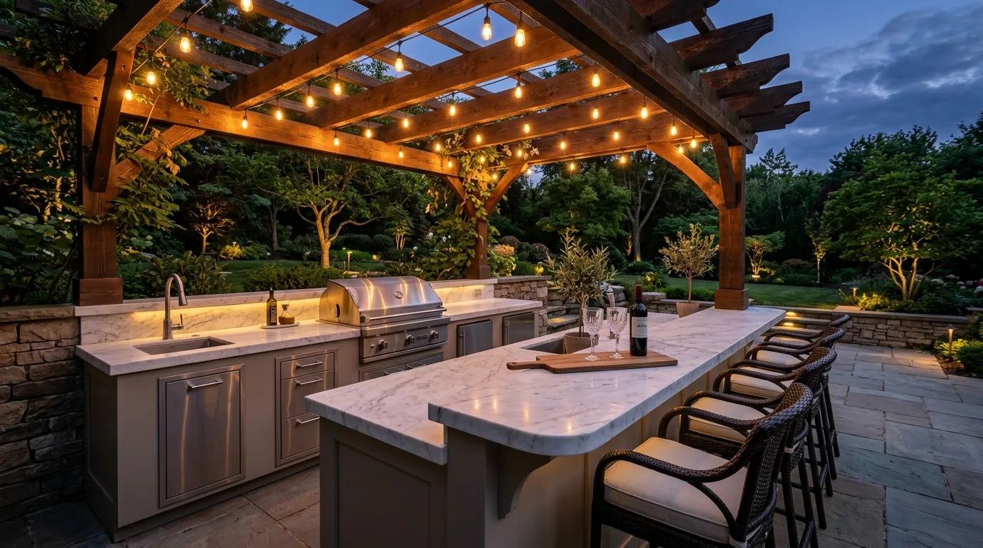 13 Stylish Functional Outdoor Kitchen Design Inspirations for Cooking idea 3