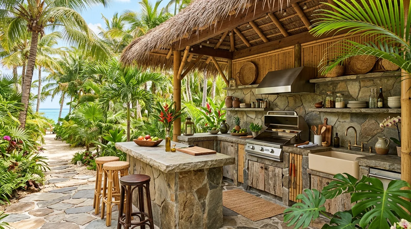 13 Stylish Functional Outdoor Kitchen Design Inspirations for Cooking idea 8