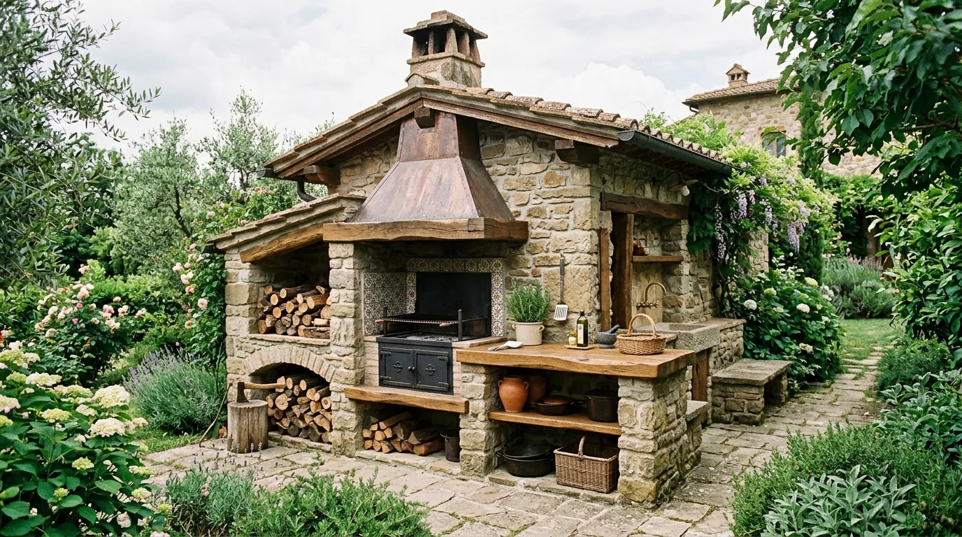13 Stylish Functional Outdoor Kitchen Design Inspirations for Cooking idea 13