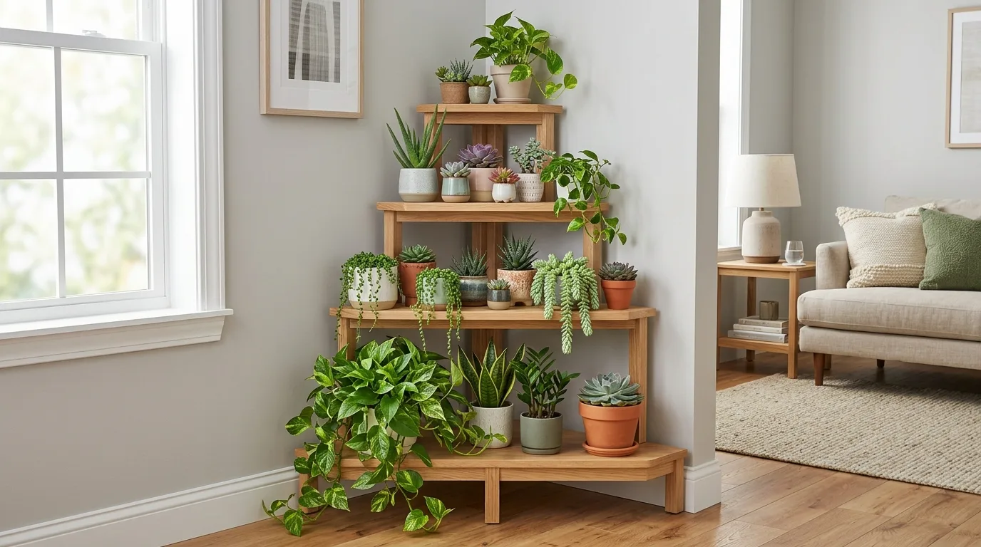 11 Stylish Modern Corner Plant Stands for Small Spaces idea 2