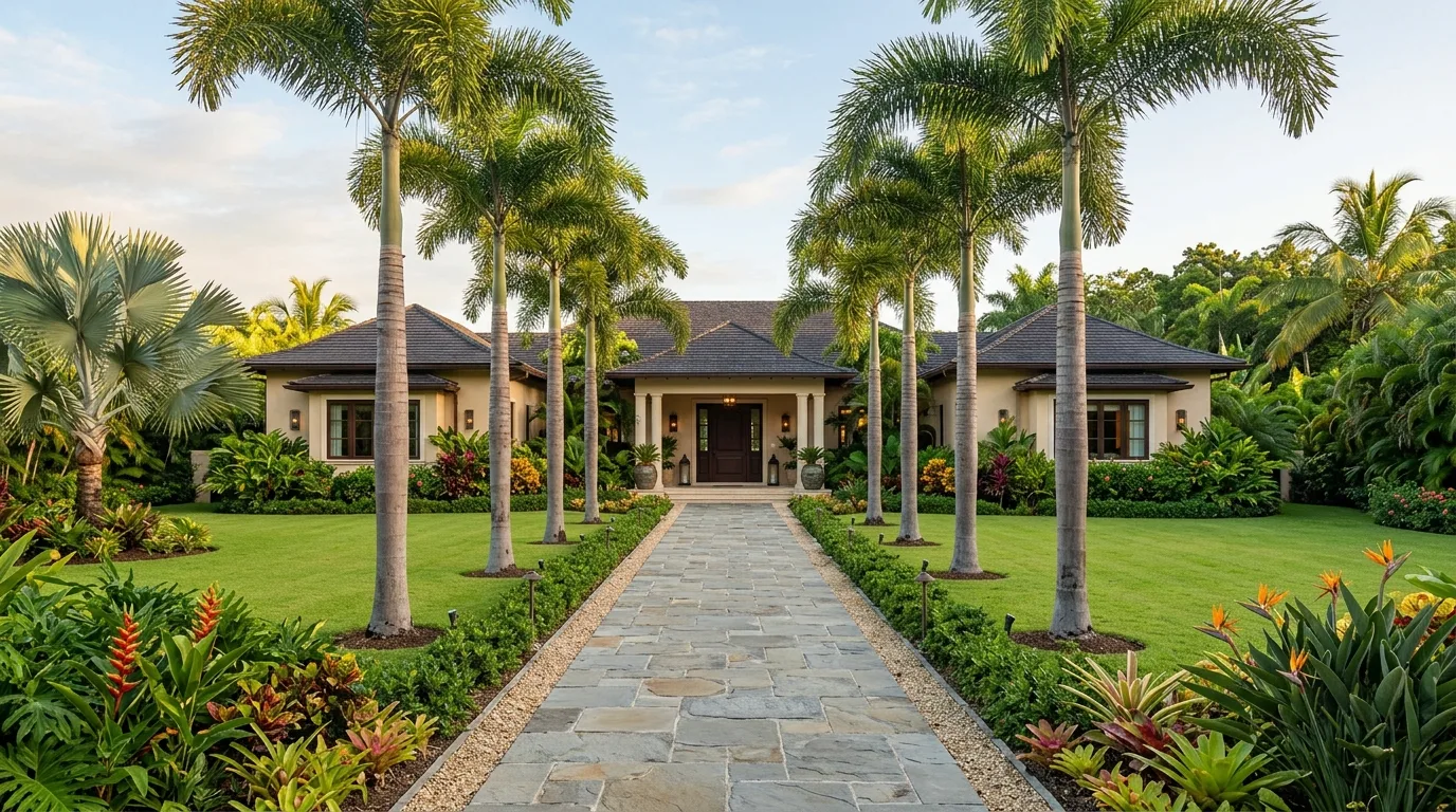 13 Tropical Palm Tree Landscaping Ideas for a Front Yard Paradise idea 4