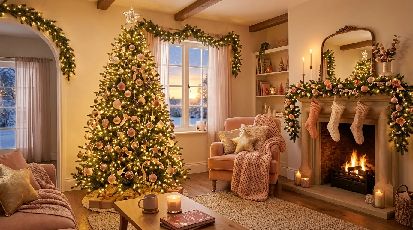 13 Warm Peach Fuzz Color Christmas Decor Ideas to Cozy Up