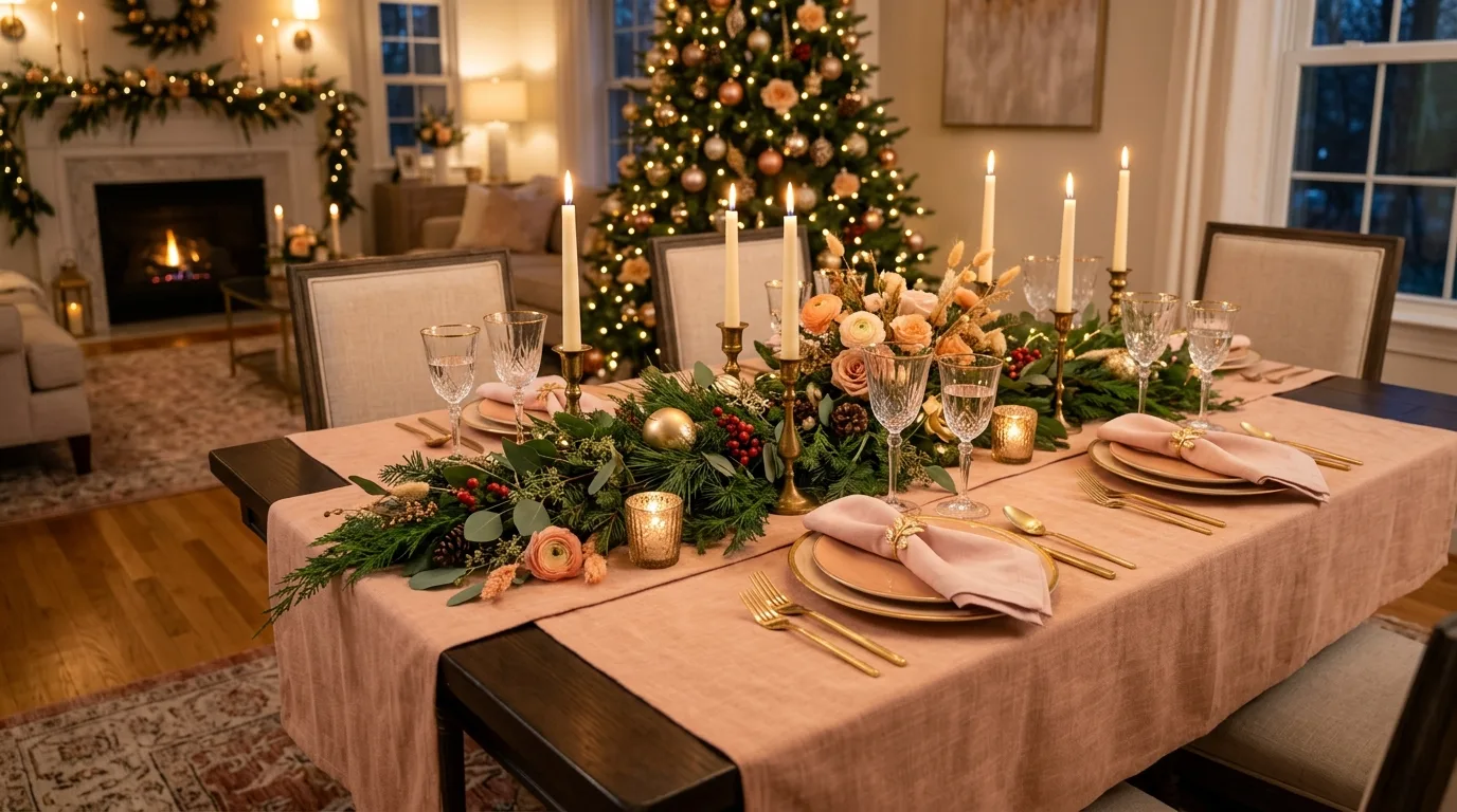 13 Warm Peach Fuzz Color Christmas Decor Ideas to Cozy Up idea 3